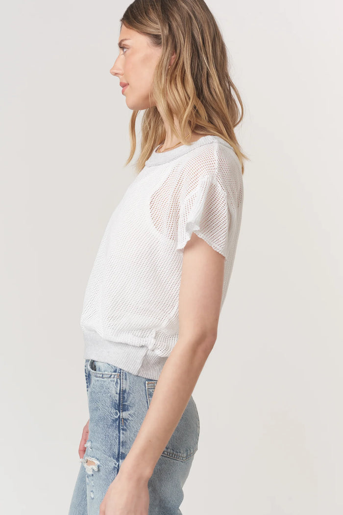 PROJECT SOCIAL T: BEHATI MESH TEXTURED TEE - WHITE