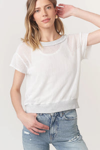 PROJECT SOCIAL T: BEHATI MESH TEXTURED TEE - WHITE