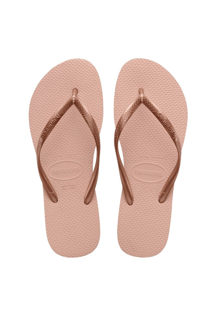 HAVAIANAS: SLIM FLIP FLOPS - ROSE GOLD