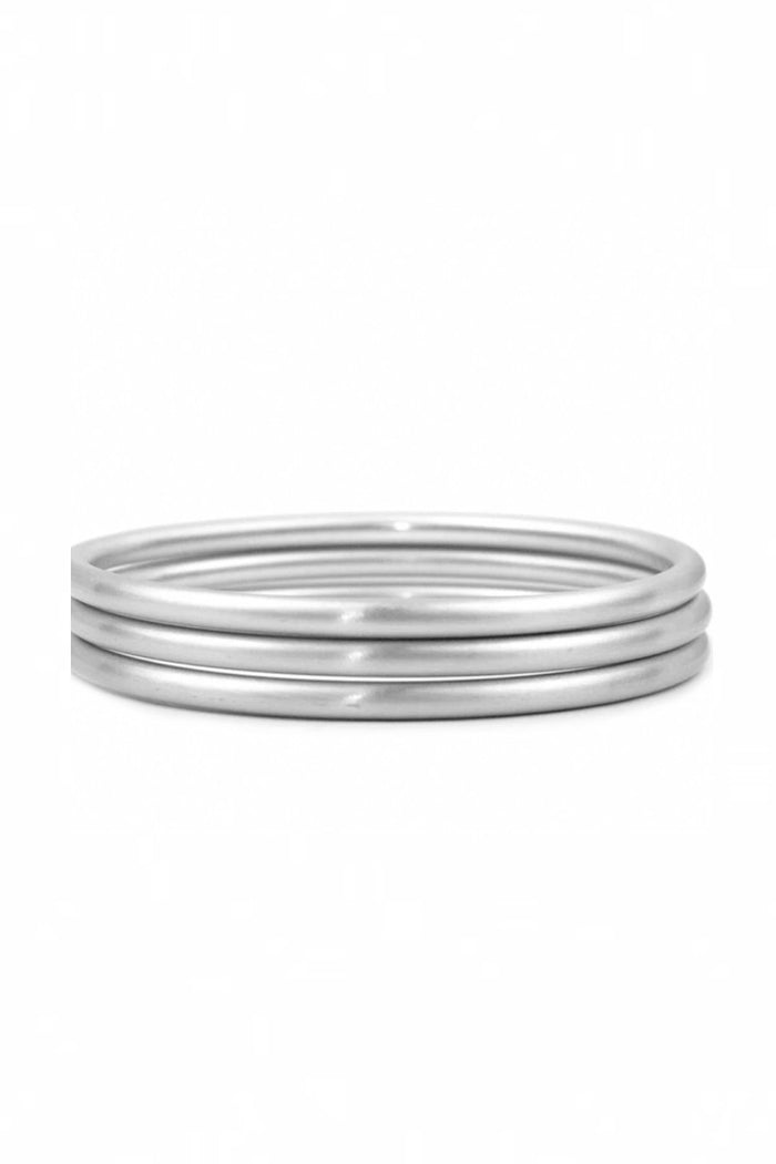 METAL- SATIN FINISH 3 HOLLOW BANGLE SET