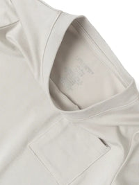 LITTLE BIPSY: LONG SLEEVE BAMBOO POCKET TEE - FOG