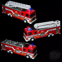 DIE-CAST PULL BACK LIGHT/SOUND FIRE ENGINE 1:32 SCALE - 7"