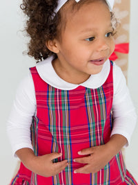 RUFFLE BUTTS: JUMPER DRESS - TIS THE SEASON PLAID