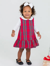 RUFFLE BUTTS: JUMPER DRESS - TIS THE SEASON PLAID