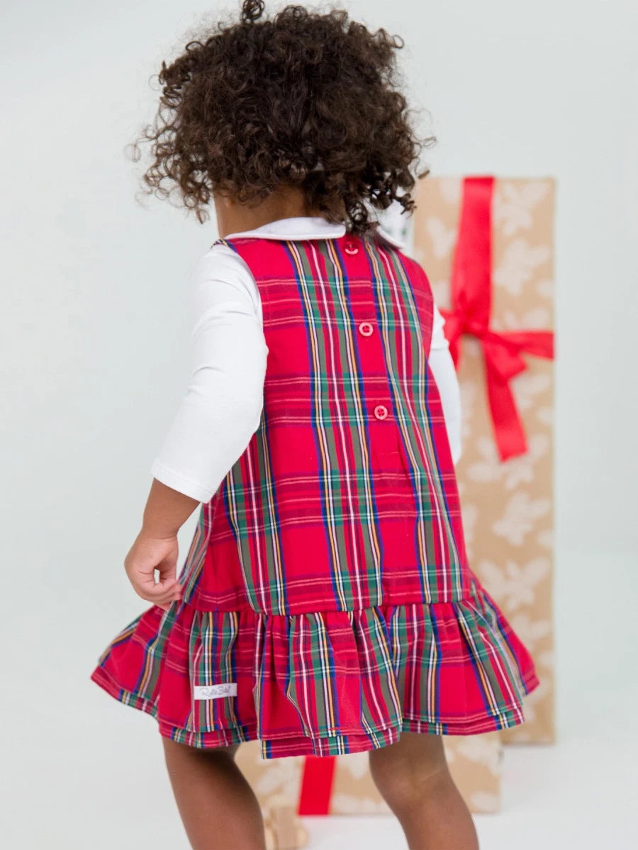 RUFFLE BUTTS: JUMPER DRESS - TIS THE SEASON PLAID