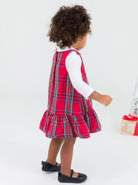 RUFFLE BUTTS: JUMPER DRESS - TIS THE SEASON PLAID