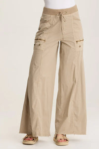 XCVI: COLINE POPLIN WIDE LEG PANT - TANGLEWOOD PIGMENT