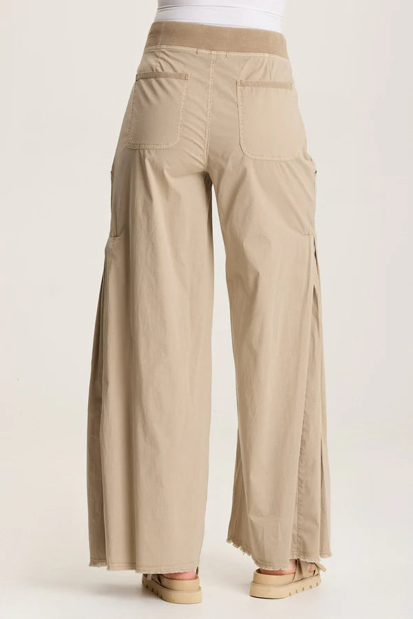 XCVI: COLINE POPLIN WIDE LEG PANT - TANGLEWOOD PIGMENT