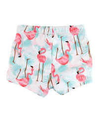 RUGGED BUTTS: SUN PROTECTION SWIM SHORTIES - VIBRANT FLAMINGO