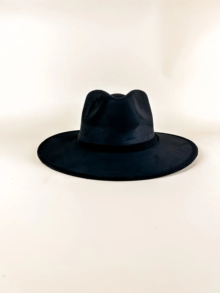 WILDER & SOUL: VEGAN SUEDE RANCHER HAT - BLACK