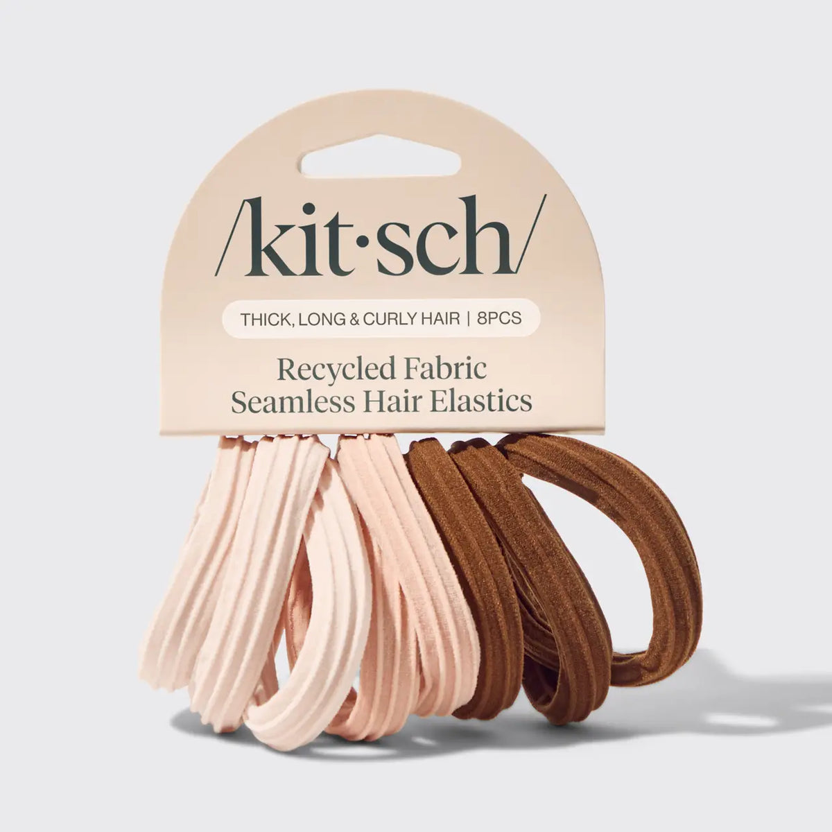KITSCH: SEAMLESS HAIR ELASTICS 8PC SET- ROSEWOOD