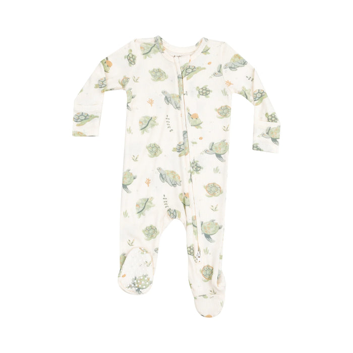 ANGEL DEAR: 2 WAY ZIPPER FOOTIE - SEA TURTLES