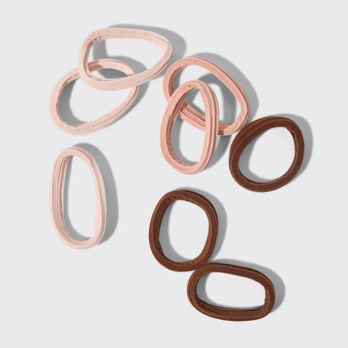 KITSCH: SEAMLESS HAIR ELASTICS 8PC SET- ROSEWOOD