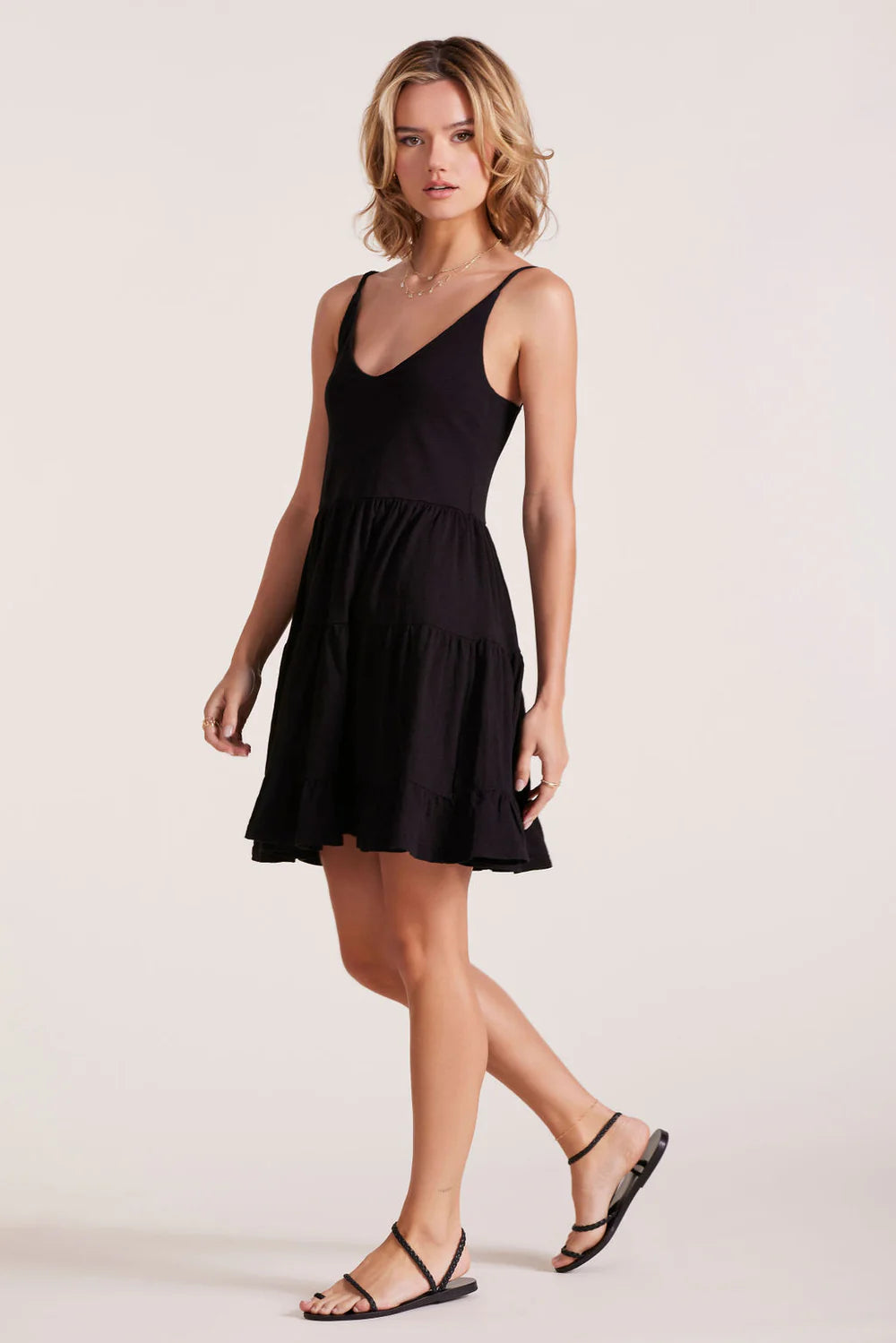 BOBI: TIERED MINI TANK DRESS