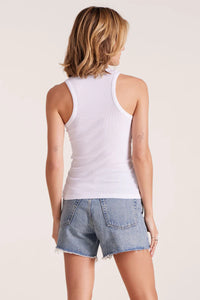 BOBI: HIGH NECK RACER TANK - WHITE