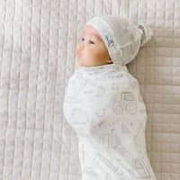 COPPER PEARL: GAGE KNIT SWADDLE BLANKET