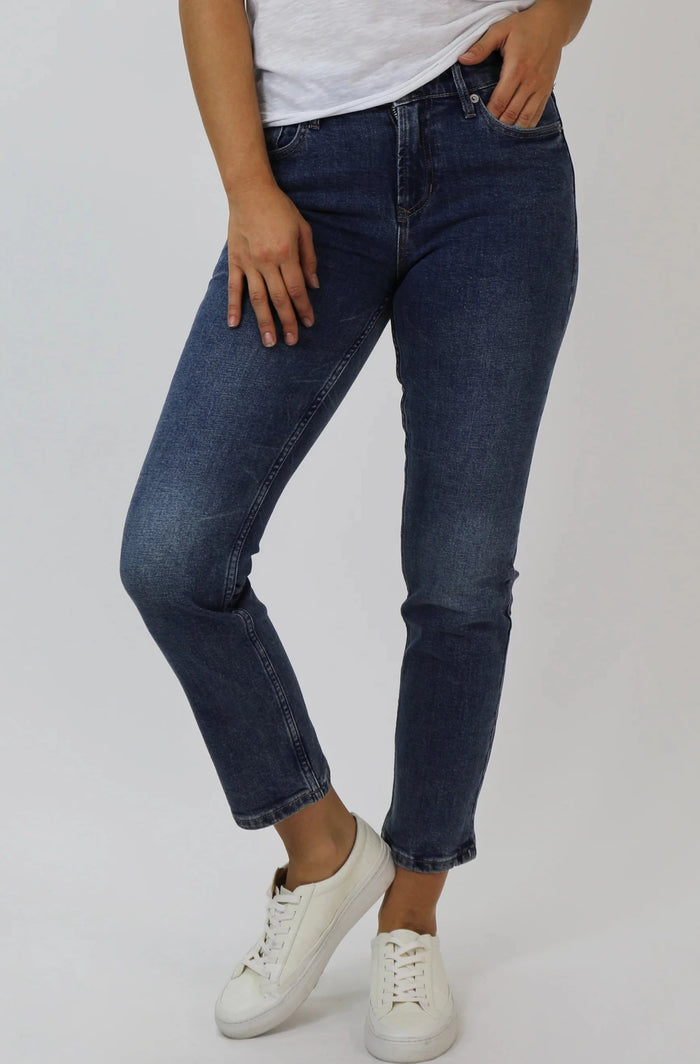 DEAR JOHN: BLAIRE HIGH RISE ANKLE SLIM STRAIGHT JEANS - OREGON
