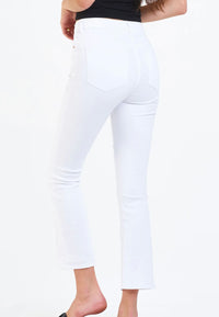 DEAR JOHN DENIM: JEANNE SUPER HIGH RISE CROPPED FLARE JEANS - OPTIC WHITE