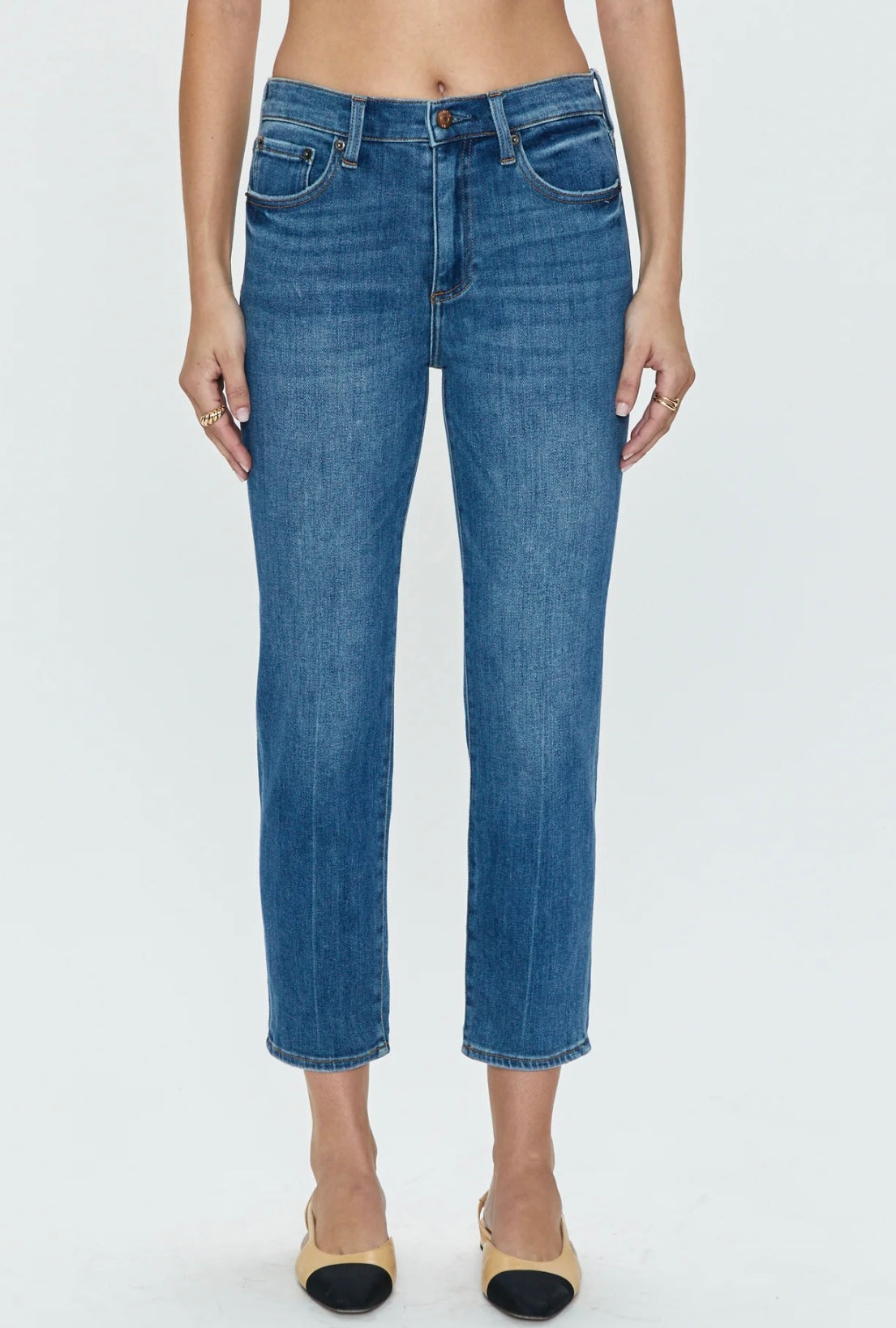 PISTOLA: MONROE CROP HIGH RISE CIGARETTE CROP - AMAYA