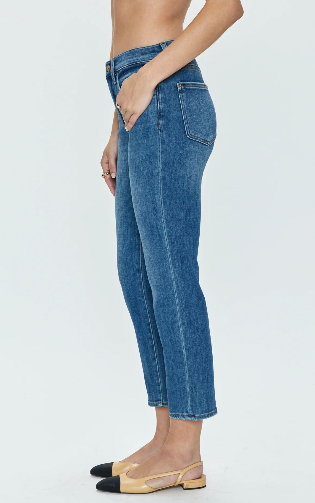 PISTOLA: MONROE CROP HIGH RISE CIGARETTE CROP - AMAYA
