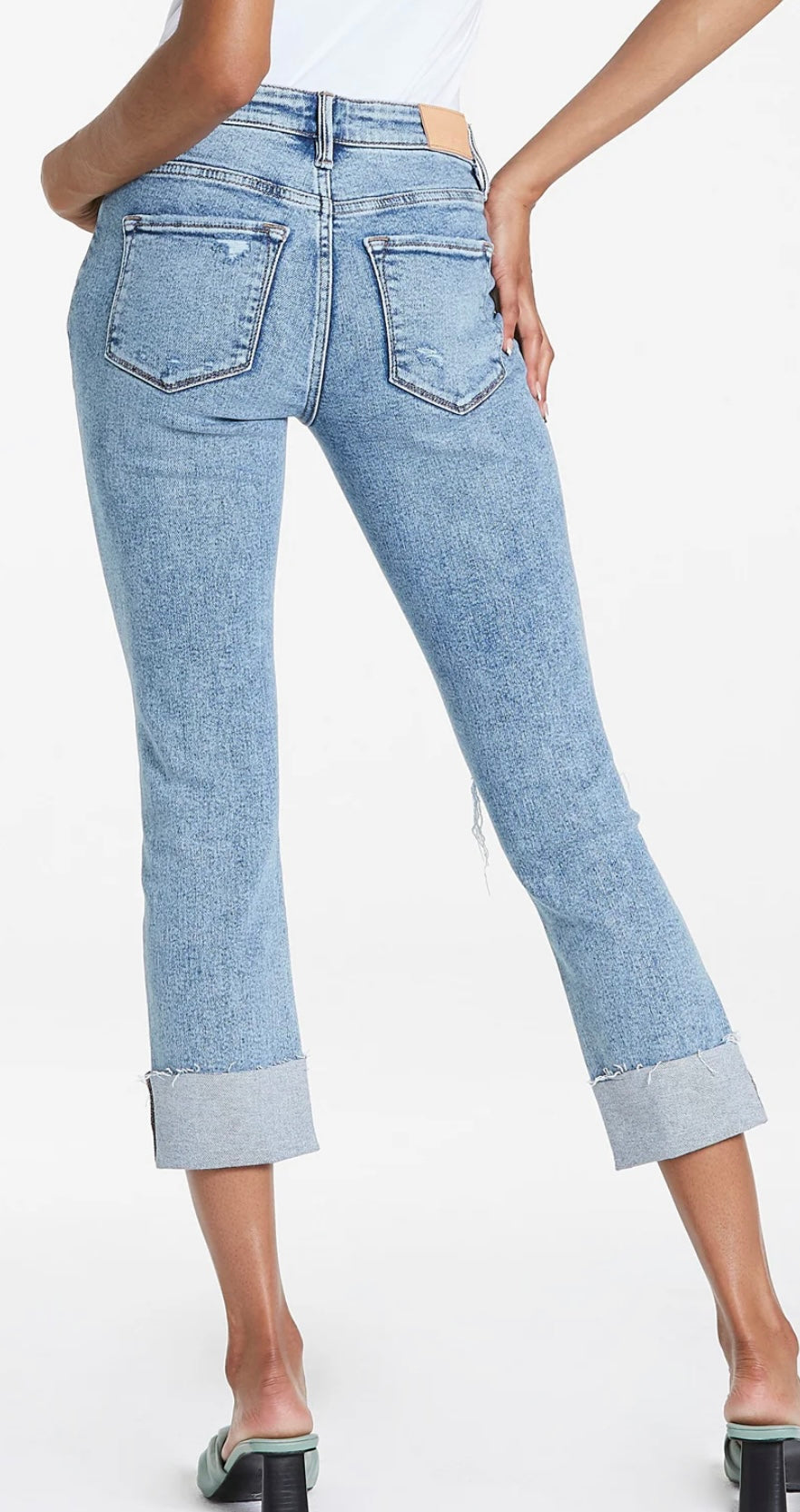 DEAR JOHN: BLAIRE HIGH RISE CUFFED SLIM STRAIGHT JEANS - GLASS BEACH