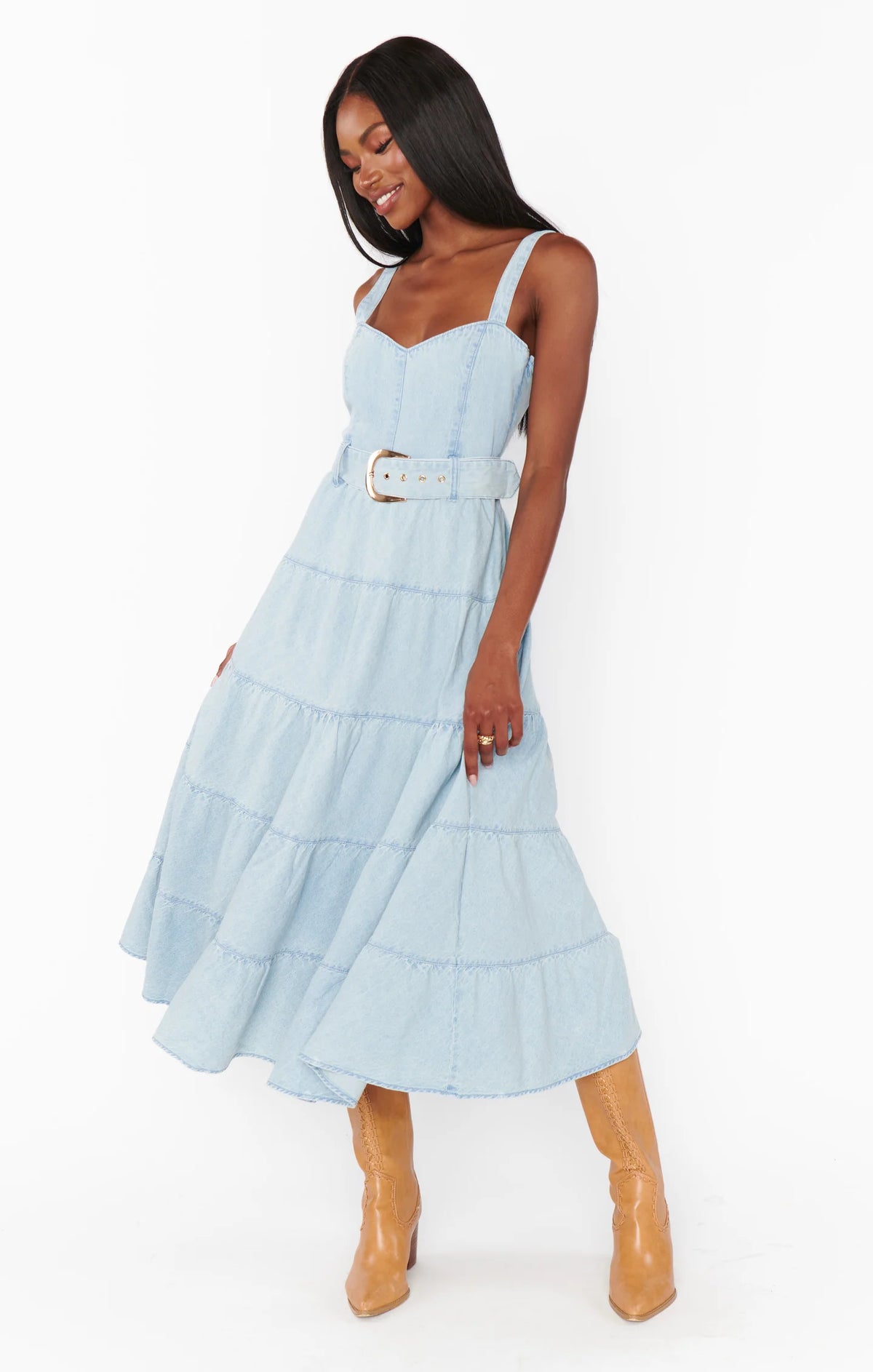 SHOW ME YOUR MUMU: LAINEY MIDI DRESS - DEW DROP