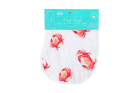 LITTLE HOMETOWN: PINK CRAB 2-IN-1 BABY BURP CLOTH & BIB COMBO