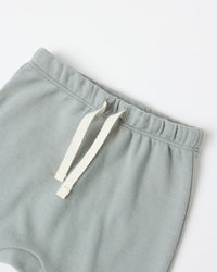 QUINCY MAE: WRAP TOP + FOOTED PANT SET || STEEL BLUE