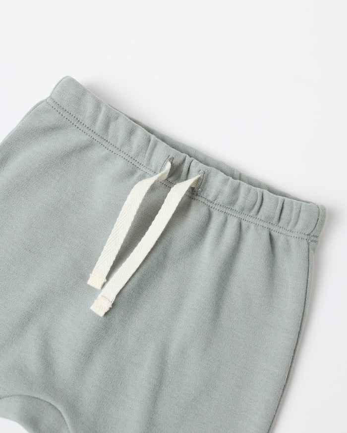 QUINCY MAE: WRAP TOP + FOOTED PANT SET || STEEL BLUE