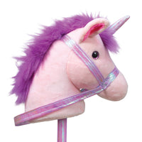 STARLIGHT UNICORN MUSICAL LIGHT UP RIDE-ON STICK HORSE WITH COLOR CHANGING LIGHT UP HORN
