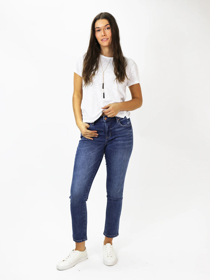 DEAR JOHN: BLAIRE HIGH RISE ANKLE SLIM STRAIGHT JEANS - SOUTH BAY