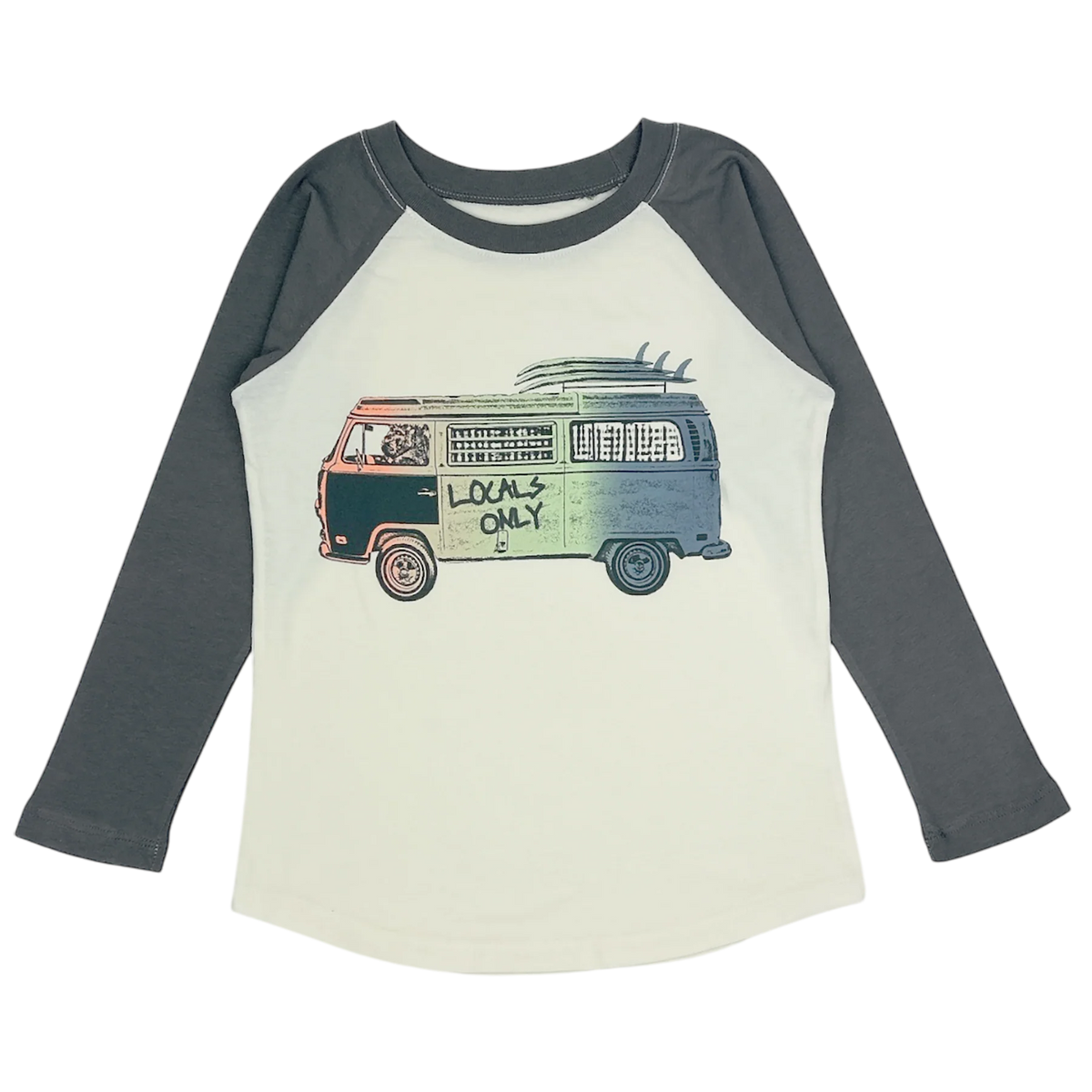 TINY WHALES: SURF MOBILE RAGLAN - NATURAL / VINTAGE BLACK