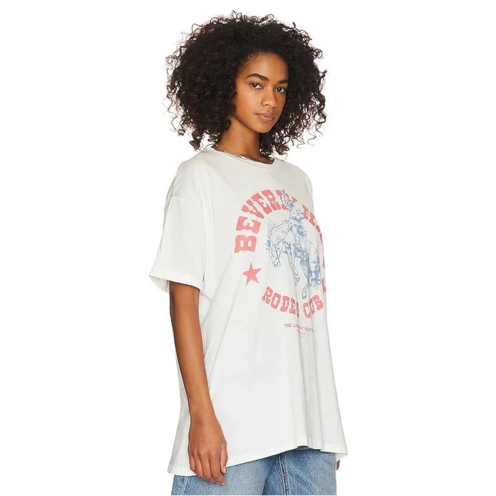 THE LAUNDRY ROOM: BEVERLY HILLS RODEO CLUB OVERSIZED TEE - WHITE