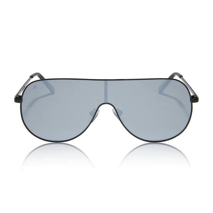DIME: TARZANA BLACK + GREY W/SILVER FLASH POLARIZED SUNGLASSES