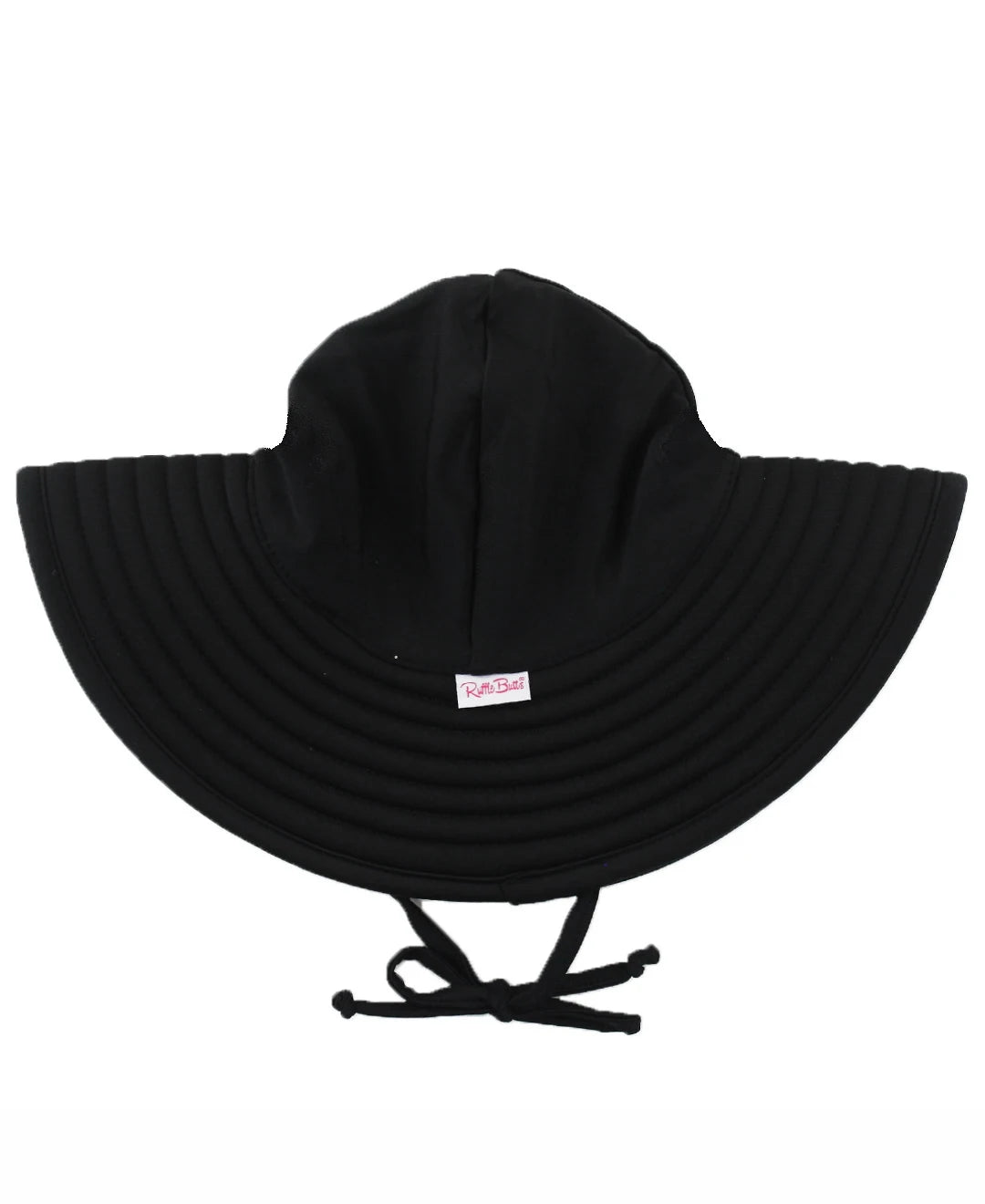 RUFFLE BUTTS/RUGGED BUTTS: SUN PROTECTIVE SWIM HAT - BLACK/BLACK