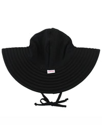 RUFFLE BUTTS/RUGGED BUTTS: SUN PROTECTIVE SWIM HAT - BLACK/BLACK