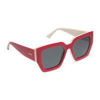 DIME: HIGHLAND - RUBY RED + SWISS COFFEE GREY POLARIZED SUNGLASSES