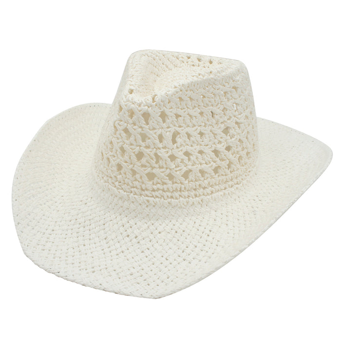 CROCHET WEAVE COWBOY FEDORA HAT