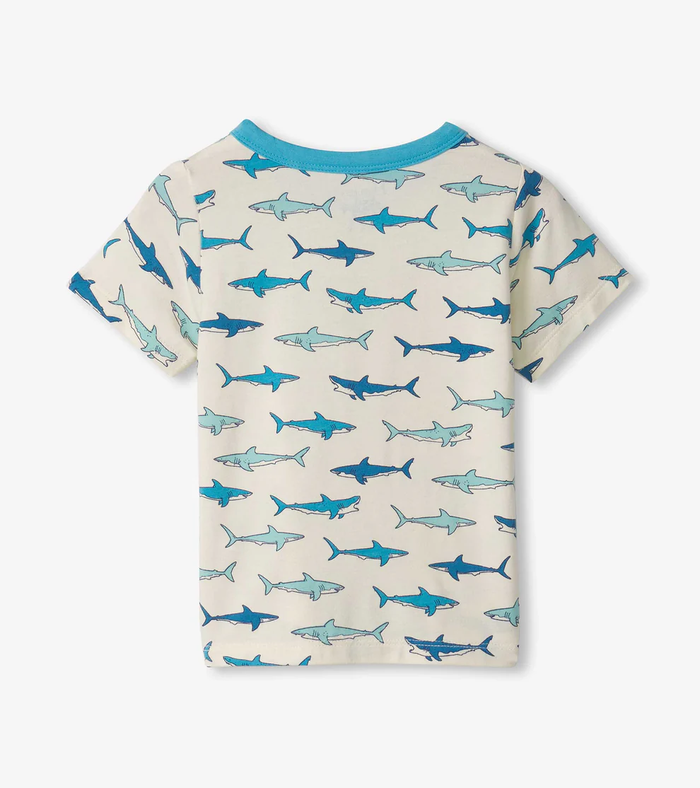 HATLEY: BOYS BAMBOO HENLEY - HUNGRY SHARKS