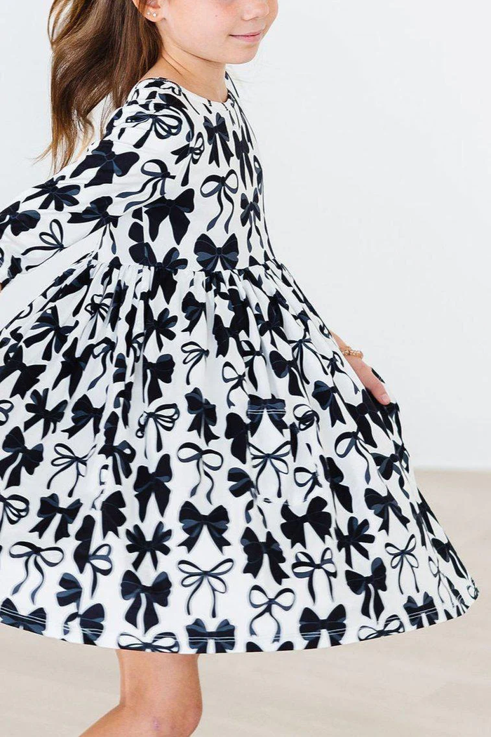 MILA & ROSE: PERFECTLY TIED 3/4 SLEEVE POCKET TWIRL DRESS