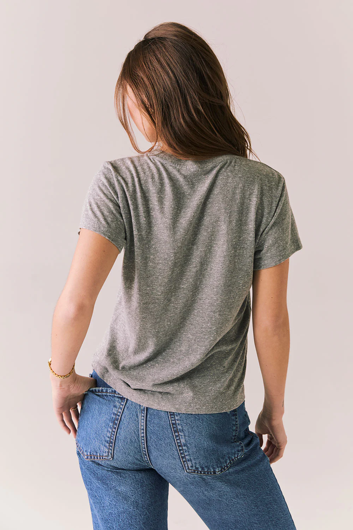 CHASER: GAME DAY TEE – GRAY VINTAGE-STYLE TEE WITH MAROON GRAPHIC