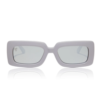 DIME: BAD BEACH - MATTE GREY SILVER MIRROR POLARIZED SUNGLASSES