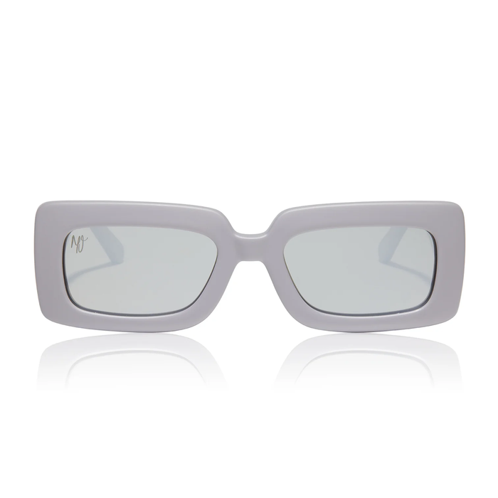 DIME: BAD BEACH - MATTE GREY SILVER MIRROR POLARIZED SUNGLASSES