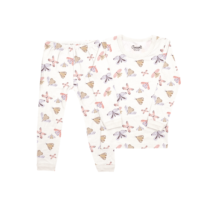 COCCOLI: LONG SLEEVE MODAL PYJAMA - BUTTERFLIES ON CREAM