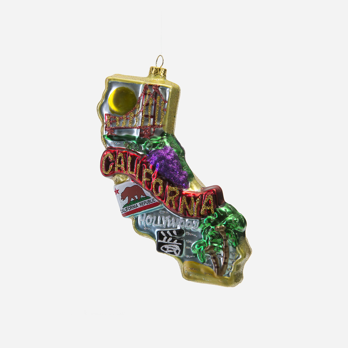 GLASS CALIFORNIA ORNAMENT - 6"
