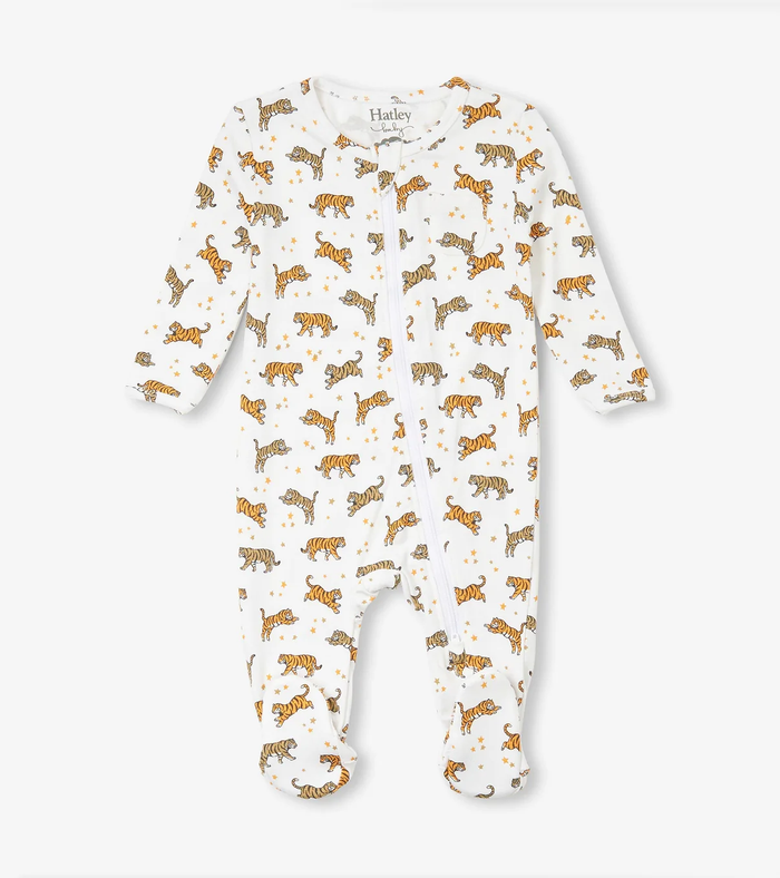 HATLEY:  CELESTIAL TIGERS BAMBOO SLEEPER - WHITE