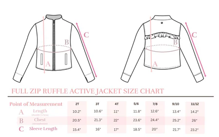 MILA & ROSE: FUCHSIA FLASH FULL-ZIP RUFFLE ACTIVE JACKET & ACTIVE LEGGING SET