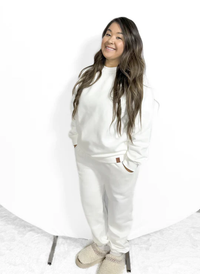 LITTLE BIPSY: ADULT ELEVATED SWEATPANT - LILY WHITE