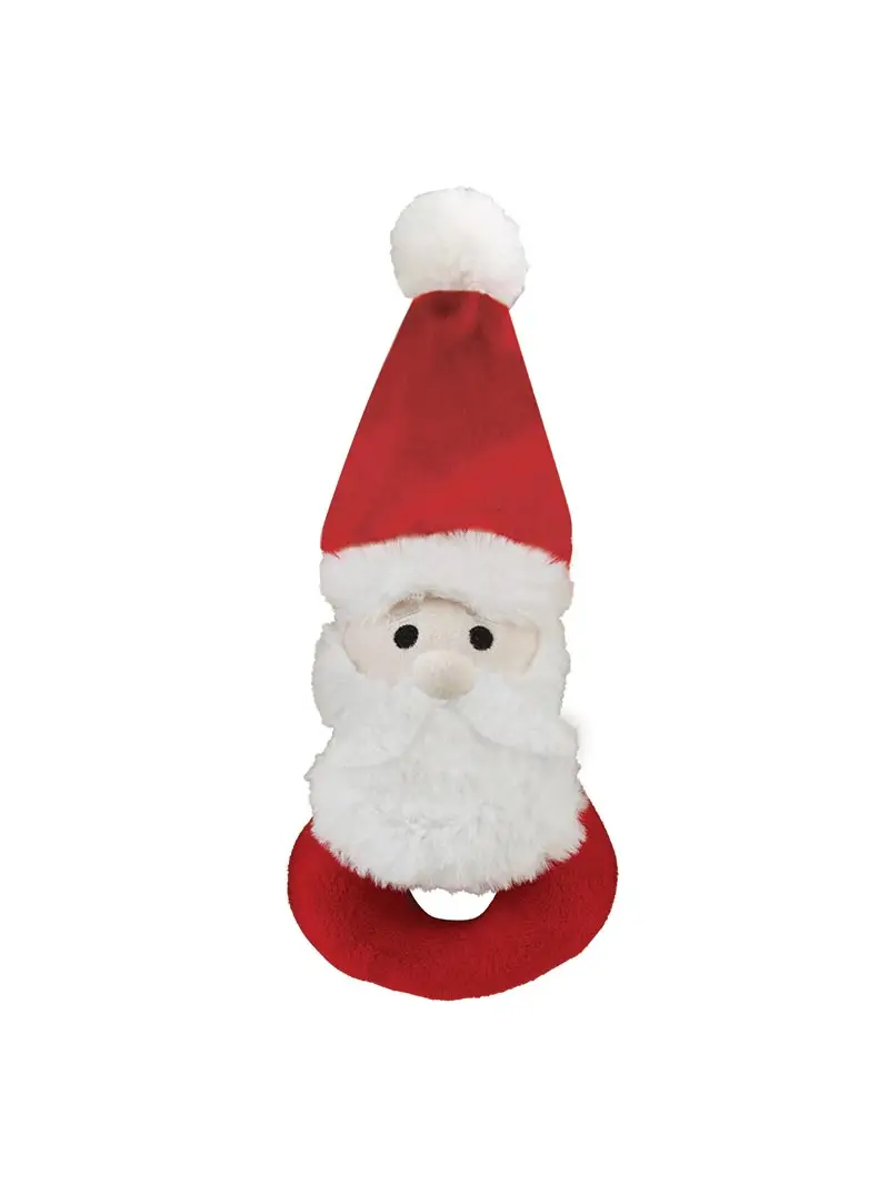 STEPHAN BABY: SWADDLE BLANKET + PLUSH SANTA RATTLE - 45" X 45"