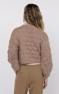 SAGE THE LABEL: THIS AND THAT CHUNKY CARDI - LIGHT TAUPE